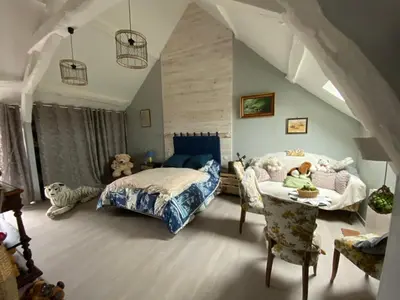 Un ou plusieurs lits dans un hébergement de l'établissement La Patriaie. chez Jacky et Maryse.