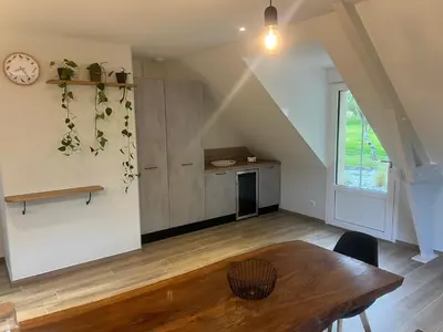 Cuisine ou kitchenette dans l'établissement Le Refuge