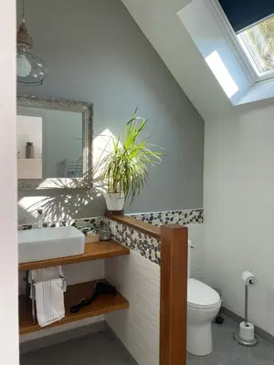 Salle de bains dans l'établissement Manoir des Roches 41