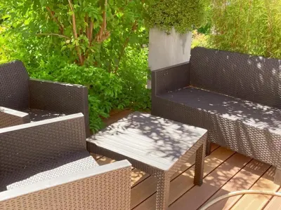 Plan de l'établissement Gîte tout confort avec terrasse spacieuse, jardin clos et équipements modernes, à 45 mn du Mans - FR-1-381-557