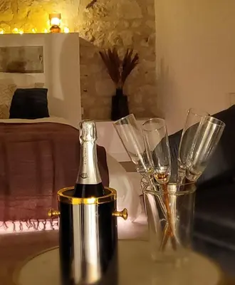 Coin salon dans l'établissement Gîte 5 étoiles Romantique Chic