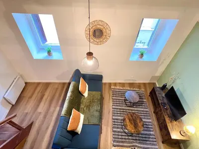 Coin salon dans l'établissement Les 4 Appartements au cœur de Châtellerault