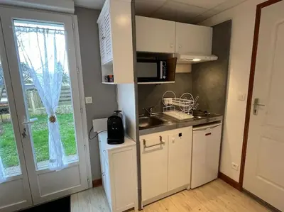 Cuisine ou kitchenette dans l'établissement Golden Tours - Studio moderne