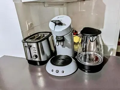 Cuisine ou kitchenette dans l'établissement L'Ocean Appartement lumineux centre Blois