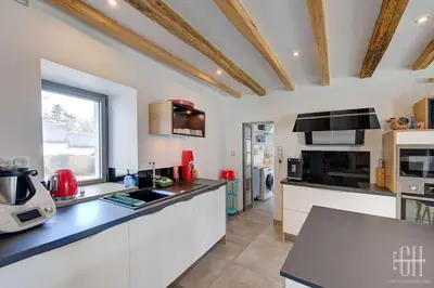 Cuisine ou kitchenette dans l'établissement L'escapade / Maison de campagne
