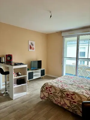 Télévision ou salle de divertissement dans l'établissement Charmant studio tours nord