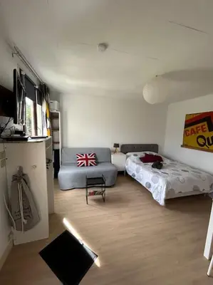 Un ou plusieurs lits dans un hébergement de l'établissement Studio proche Beauval et Châteaux de la Loire