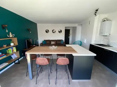 Cuisine ou kitchenette dans l'établissement Vue sur les toits de Tours