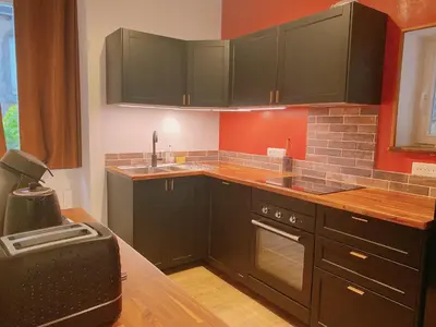 Cuisine ou kitchenette dans l'établissement Lisloft Appartement à 5 Min du ZooParc de Beauval, Centre ville Saint-Aignan