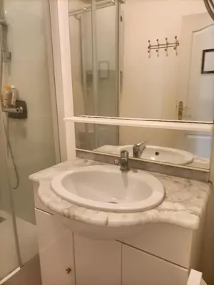 Salle de bains dans l'établissement Le Cheval Blanc La Chartre sur le Loir