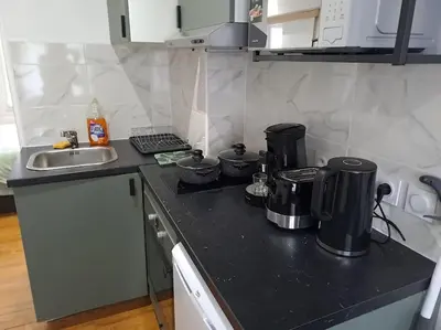 Cuisine ou kitchenette dans l'établissement T2 Jacky IC. /Moto / Circuit 24h / Oasis /Antares