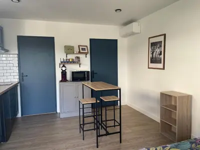 Cuisine ou kitchenette dans l'établissement Studio indépendant