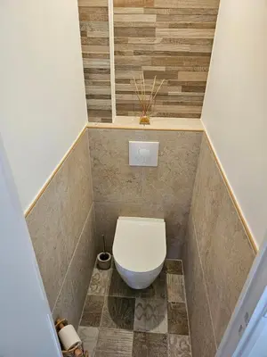Salle de bains dans l'établissement Maison a la campagne
