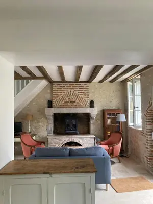 Coin salon dans l'établissement Cottage au calme entre vignes et champs, au coeur du pays des châteaux