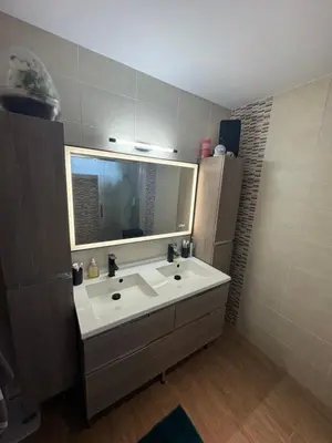Salle de bains dans l'établissement Chambre chez l'habitant avec piscine 400m Circuit 24h Le Mans