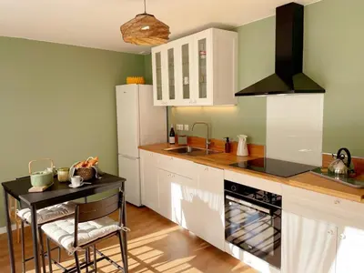 Cuisine ou kitchenette dans l'établissement Gîte tout confort pour 6-8 pers, cœur de village, parking privé, jardin clos, proche ZooParc de Beauval - FR-1-491-344