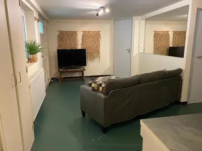 Télévision ou salle de divertissement dans l'établissement Grande Maison en Bord de l'Eau avec Jardin - 6 Chambres, Proche Commerces - FR-1-410-442