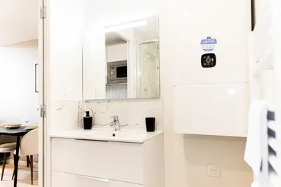 Cuisine ou kitchenette dans l'établissement Le Soft - Beau logement - Centre - Gare - Tram - Superbe vue Sarthe