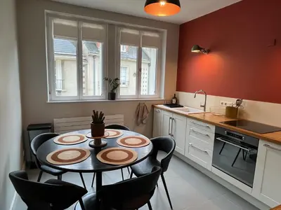 Cuisine ou kitchenette dans l'établissement COEUR DE BLOIS CHARMANT APPART LOUIS XII VUE LOIRE