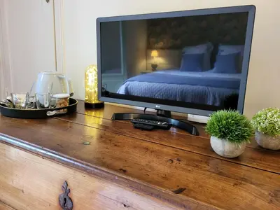 Télévision ou salle de divertissement dans l'établissement La Maison du Château