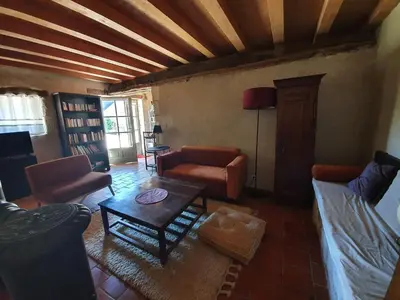 Coin salon dans l'établissement Maison de campagne