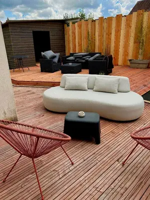 Coin salon dans l'établissement Maison à 5 minutes des 24H du Mans