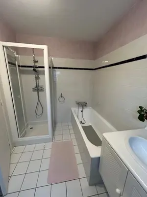 Salle de bains dans l'établissement Charmante maison proche des 24h du Mans