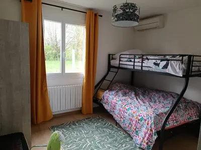 Un ou plusieurs lits dans un hébergement de l'établissement Pleine nature, 10 min zoo Beauval Mareuil sur cher
