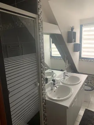 Salle de bains dans l'établissement Rouges gorges