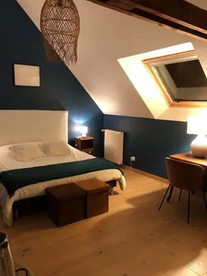 Un ou plusieurs lits dans un hébergement de l'établissement Chambre d'hôte - Verdure en ville