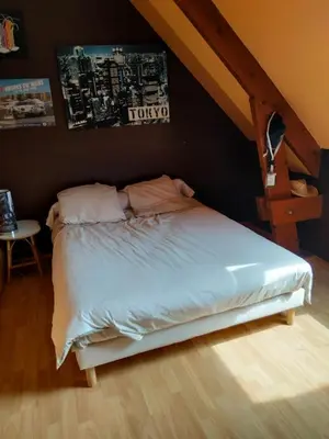 Un ou plusieurs lits dans un hébergement de l'établissement Bugatti 4 chambres- 4 lits doubles