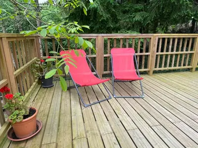 Balcon ou terrasse dans l'établissement LOGEMENT INSOLITE Pod sur Pilotis