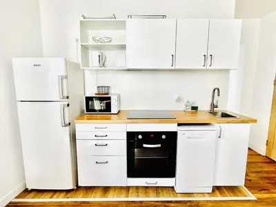 Cuisine ou kitchenette dans l'établissement 2 chambres doubles, centre-ville historique