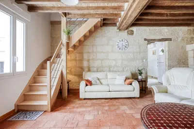 Coin salon dans l'établissement Maison de Marcelline - Pour 10p maison climatisée