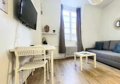 Télévision ou salle de divertissement dans l'établissement 2-Central Tours BLEU - Hypercentre