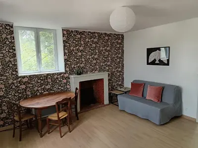 Coin salon dans l'établissement Gîte au coeur d'un vignoble