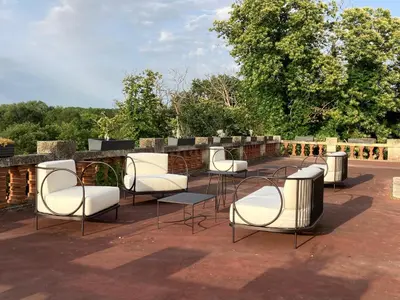 Coin salon dans l'établissement Le château La Villaine Magnifique château au cœur de la Touraine