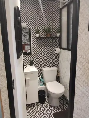 Salle de bains dans l'établissement Studio le Trésor d'amour