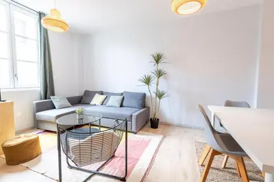Coin salon dans l'établissement « AU VINCI VERT » Appartement 4 pers. NEUF