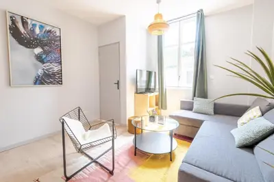 Coin salon dans l'établissement « AU VINCI VERT » Appartement 4 pers. NEUF
