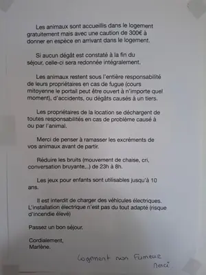 Plan de l'établissement Gîte Bô