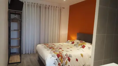 Un ou plusieurs lits dans un hébergement de l'établissement Gîte studio 2 pers Le Coquelicot entre Loire et Sologne