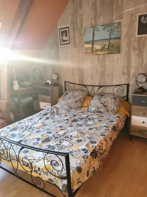 Un ou plusieurs lits dans un hébergement de l'établissement Les hunaudieres 4 chambres - 4 lits doubles