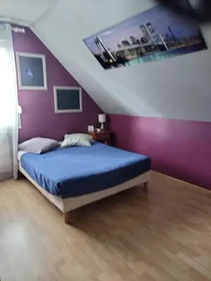 Un ou plusieurs lits dans un hébergement de l'établissement Les hunaudieres 4 chambres - 4 lits doubles