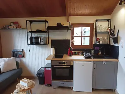 Cuisine ou kitchenette dans l'établissement Le chalet à la campagne !