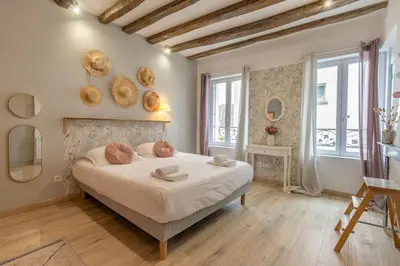 Un ou plusieurs lits dans un hébergement de l'établissement La Petite Bastille - Maison - Cœur de Montrichard