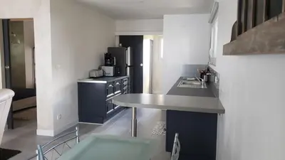 Cuisine ou kitchenette dans l'établissement Maisonnette au coeur du circuit des 24h du Mans