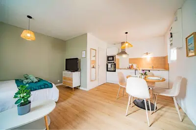 Cuisine ou kitchenette dans l'établissement Le Nid Tourangeau - Calme - Wifi - Parking