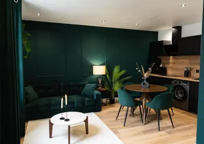Cuisine ou kitchenette dans l'établissement L'Élégant, appartement au cœur de la ville