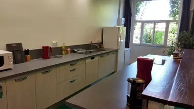 Cuisine ou kitchenette dans l'établissement Logement spacieux et original proche gare au RDC